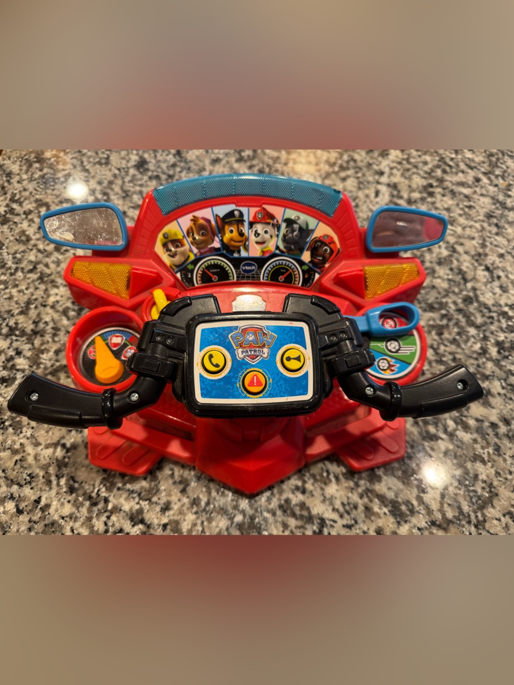 Paw Patrol Red and Black Ride-On Motorcycle Dashboard Toy